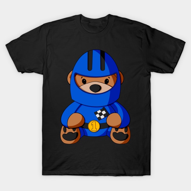 Race Car Teddy Bear T-Shirt by Alisha Ober Designs